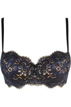 Axami Soutien-gorge Push-up Bleu & Or V-10381 -Boutique Obsessive 10381 front