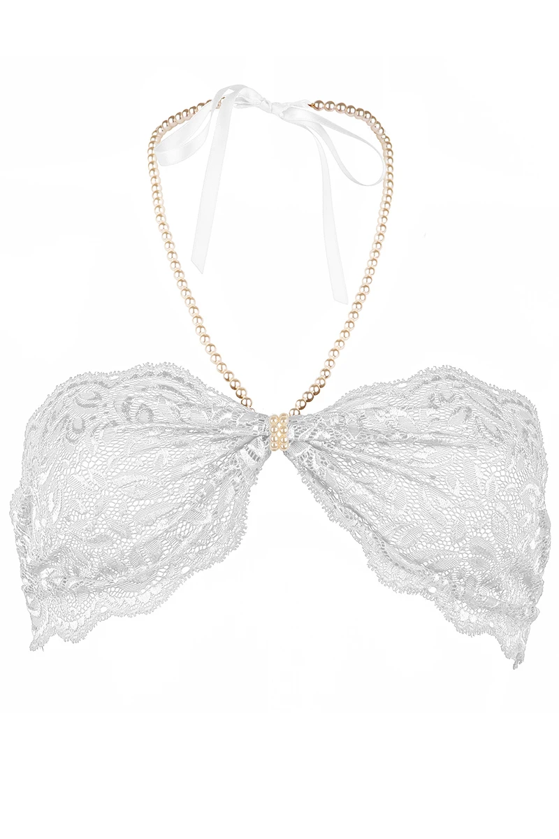 Soutien-gorge perles Top blanc Bracli Soutien-gorge Perles Top Blanc -Boutique Obsessive 186 1