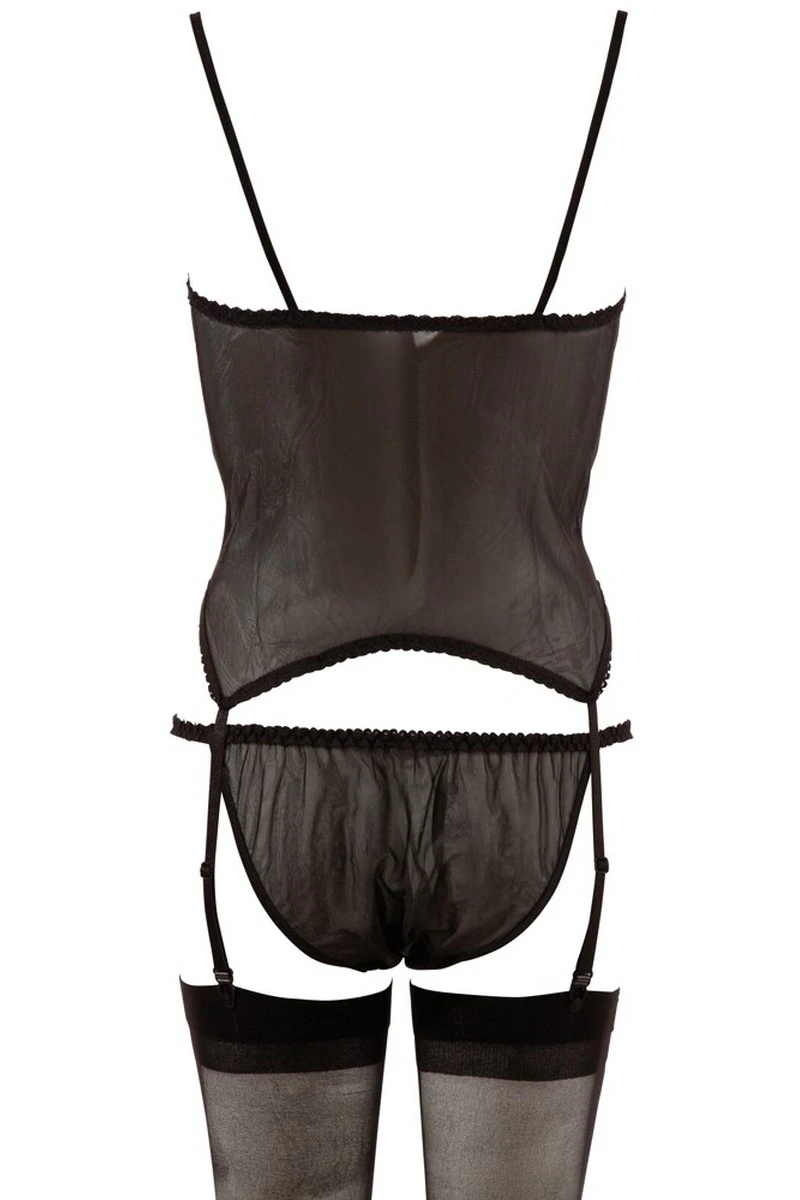 Cottelli Lingerie Guêpière Transparente Noire 4 Cottelli Lingerie Guêpière Transparente Noire – Image 4