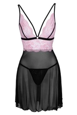 Cottelli Lingerie Nuisette Rose Noire 2 Cottelli Lingerie Nuisette Rose Noire -Boutique Obsessive 2741342 1