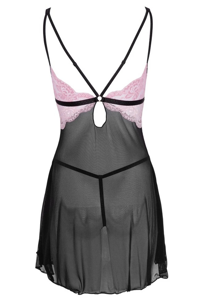 Nuisette Rose noire Cottelli Lingerie Nuisette Rose Noire -Boutique Obsessive 2741342 2