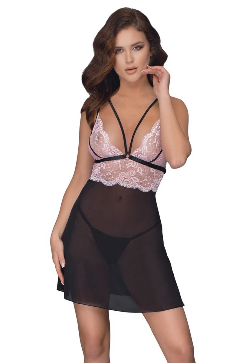 Nuisette Rose noire Cottelli Lingerie Nuisette Rose Noire -Boutique Obsessive 2741342 3