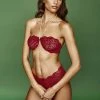 Bracli Soutien-gorge Perles Top Rouge