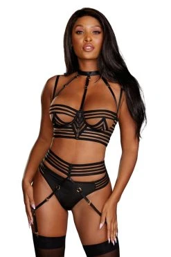 Dreamgirl Ensemble Rayures + Transparence