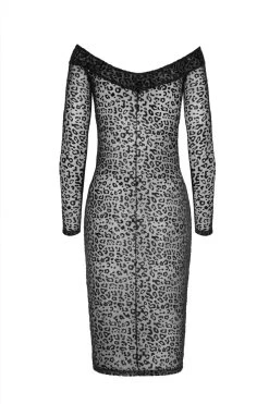 Noir Handmade Robe Mi-longue Tulle Léopard F284 9 Noir Handmade Robe Mi-longue Tulle Léopard F284 -Boutique Obsessive f284fb