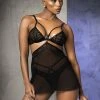 Mapalé Lingerie Nuisette 2 En 1 Noire