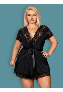 Obsessive Déshabillé 810-PEI -Boutique Obsessive ob 810 pei 1 peignor size plus 3