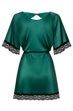 Obsessive Déshabillé Sensuelia Vert -Boutique Obsessive obsessive sensuelia robe green back packshot