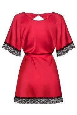 Obsessive Déshabillé Sensuelia Rouge 9 Obsessive Déshabillé Sensuelia Rouge -Boutique Obsessive obsessive sensuelia robe red back packshot