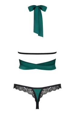Obsessive Ensemble Sensuelia Vert -Boutique Obsessive obsessive sensuelia top thong green back packshot