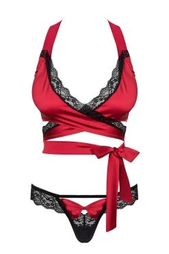 Obsessive Ensemble Sensuelia Rouge -Boutique Obsessive obsessive sensuelia top thong red packshot