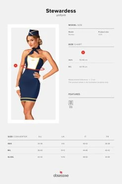 Obsessive Costume D'hotesse De L'air Stewardess 9 Obsessive Costume D'hotesse De L'air Stewardess -Boutique Obsessive obsessive stewardess uniform
