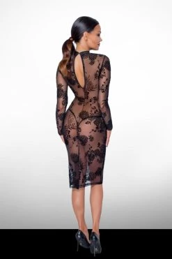 Noir Handmade Robe Transparente Geisha 7 Noir Handmade Robe Transparente Geisha -Boutique Obsessive robe geisha l