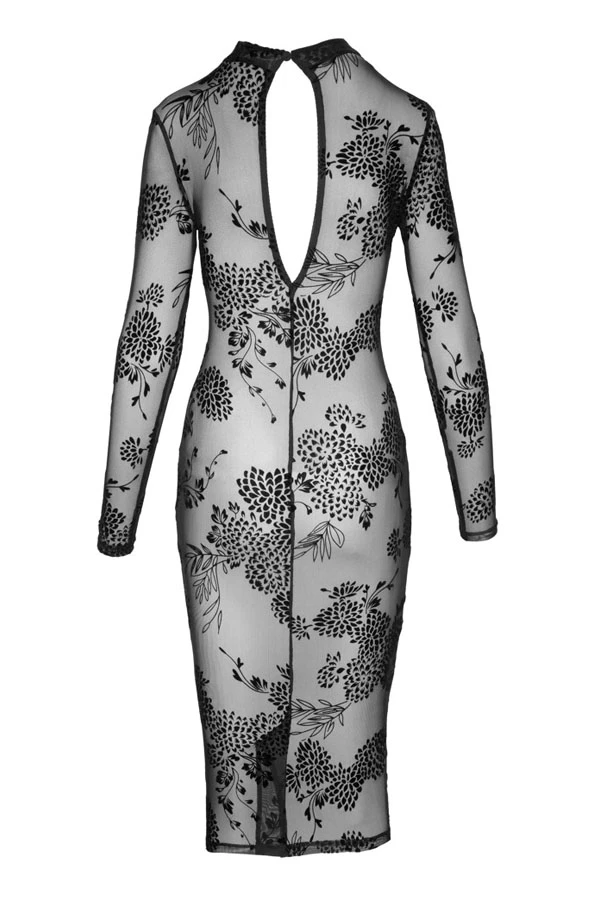 Noir Handmade Robe Transparente Geisha 5 Noir Handmade Robe Transparente Geisha – Image 5