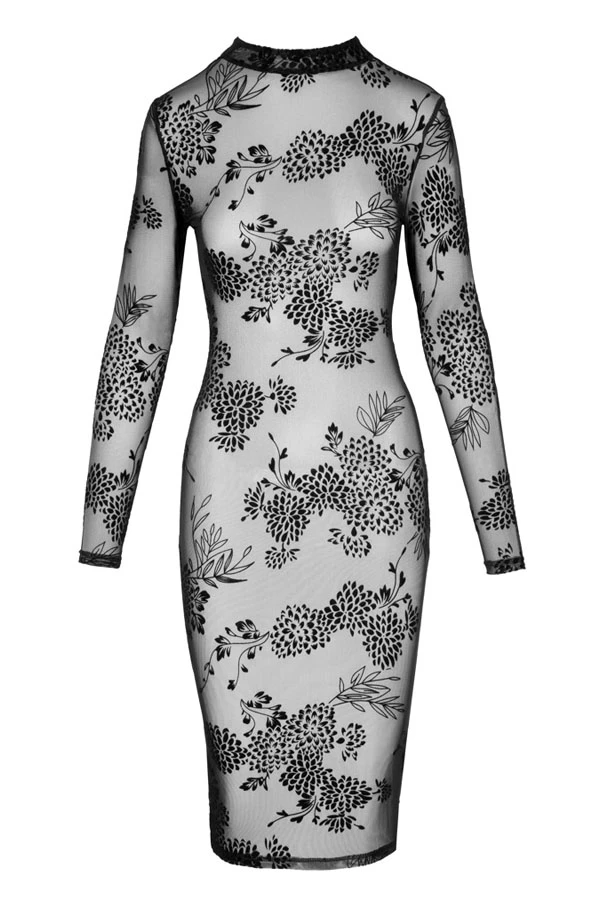 Noir Handmade Robe Transparente Geisha 4 Noir Handmade Robe Transparente Geisha – Image 4